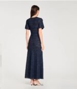 Sandro Rhinestone knit maxi dress in a shimmering navy blue textured knit - Image 4