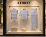 Sandro Sky blue decorative knit top and cardigan set matching ombré maxi skirt - Image 2