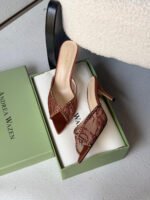 Andrea Wazen Katy 75 Lace Mules - Image 4
