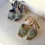 Gina Metallic Leather Slingback Sandals