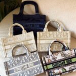 Christian Dior Oblique Embroidered Canvas Book Tote Bag