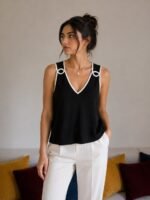 Chanel V-Neck Kint Sleeveless Top - Image 5