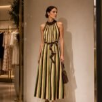 Zimmermann Hypnotic Metallic-Striped Midi Dress