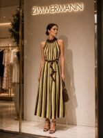Zimmermann Hypnotic Metallic-Striped Midi Dress