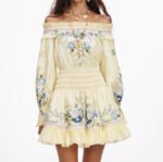 Self-Portrait Floral Organza Ruffle Mini Dress