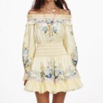 Self-Portrait Floral Organza Ruffle Mini Dress