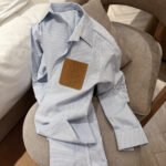 Loewe Striped Logo Cotton Shirt in Blue - Image 2
