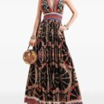 Dolce & Gabbana Carretto-Print Long Poplin Dress