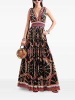 Dolce & Gabbana Carretto-Print Long Poplin Dress