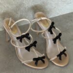 René Caovilla Sandals Delicate T-bar straps covered in micro-rhinestones