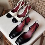 Chanel Lambskin & Patent Calfskin Slingbacks