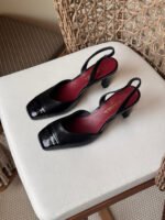 Chanel Lambskin & Patent Calfskin Slingbacks - Image 4