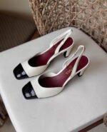 Chanel Lambskin & Patent Calfskin Slingbacks - Image 2
