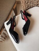 Chanel Lambskin & Patent Calfskin Slingbacks - Image 5