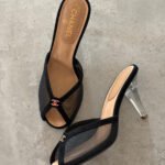 Chanel Mesh Peep-Toe CC mules