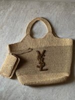 Saint Laurent Icare in Raffia Bag