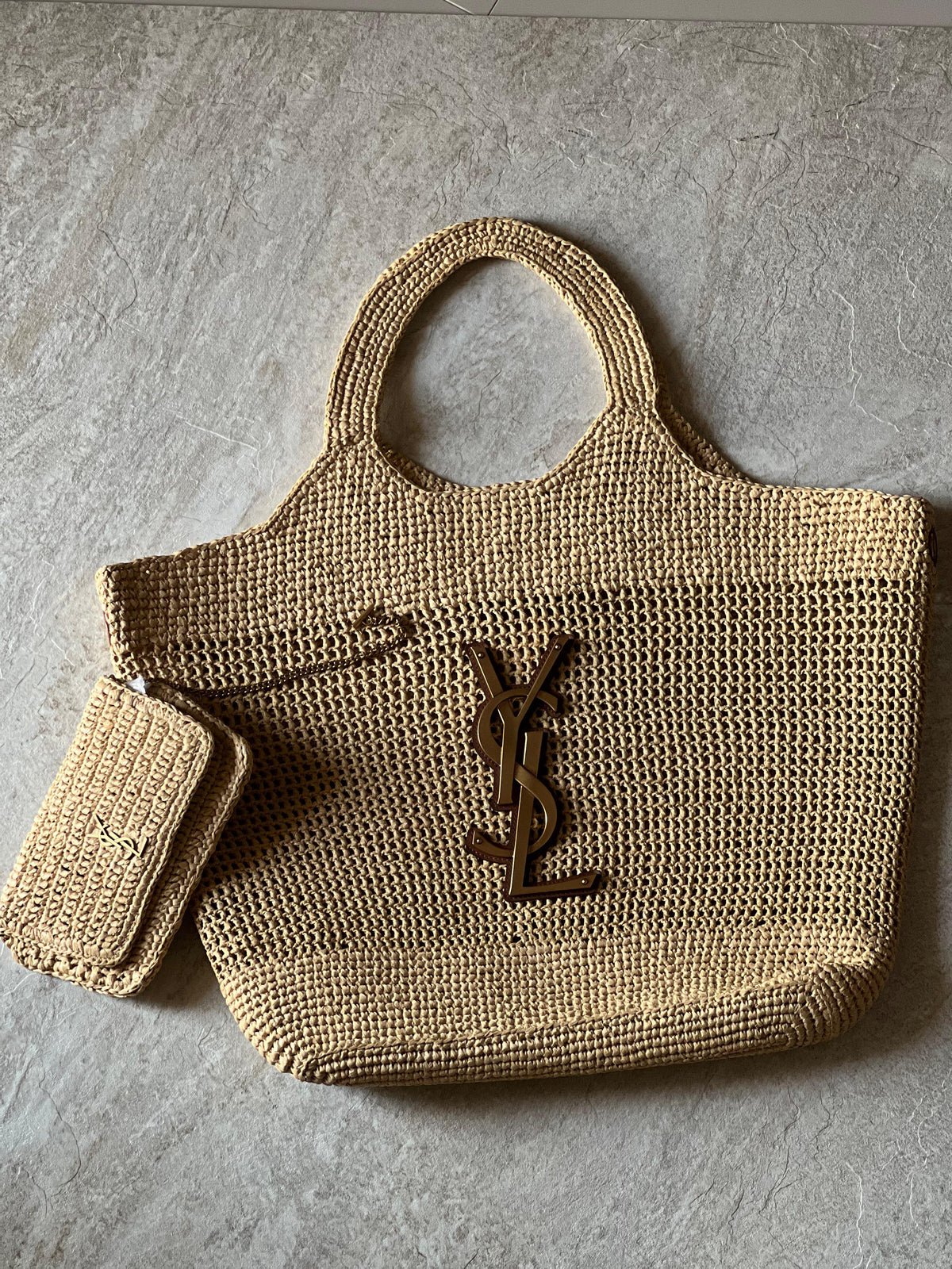 WhatsApp Image 2026-09-07 at 19.38.17 Saint Laurent Icare in Raffia Bag - Image 1