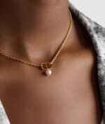 dior with Pearl Necklace, Earings & Bracelet  Full Set - Image 2