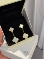 VanCleef & Arpels  Magic Alhambra earrings, 2 motifs 18K yellow gold & white Gold plated - Image 5