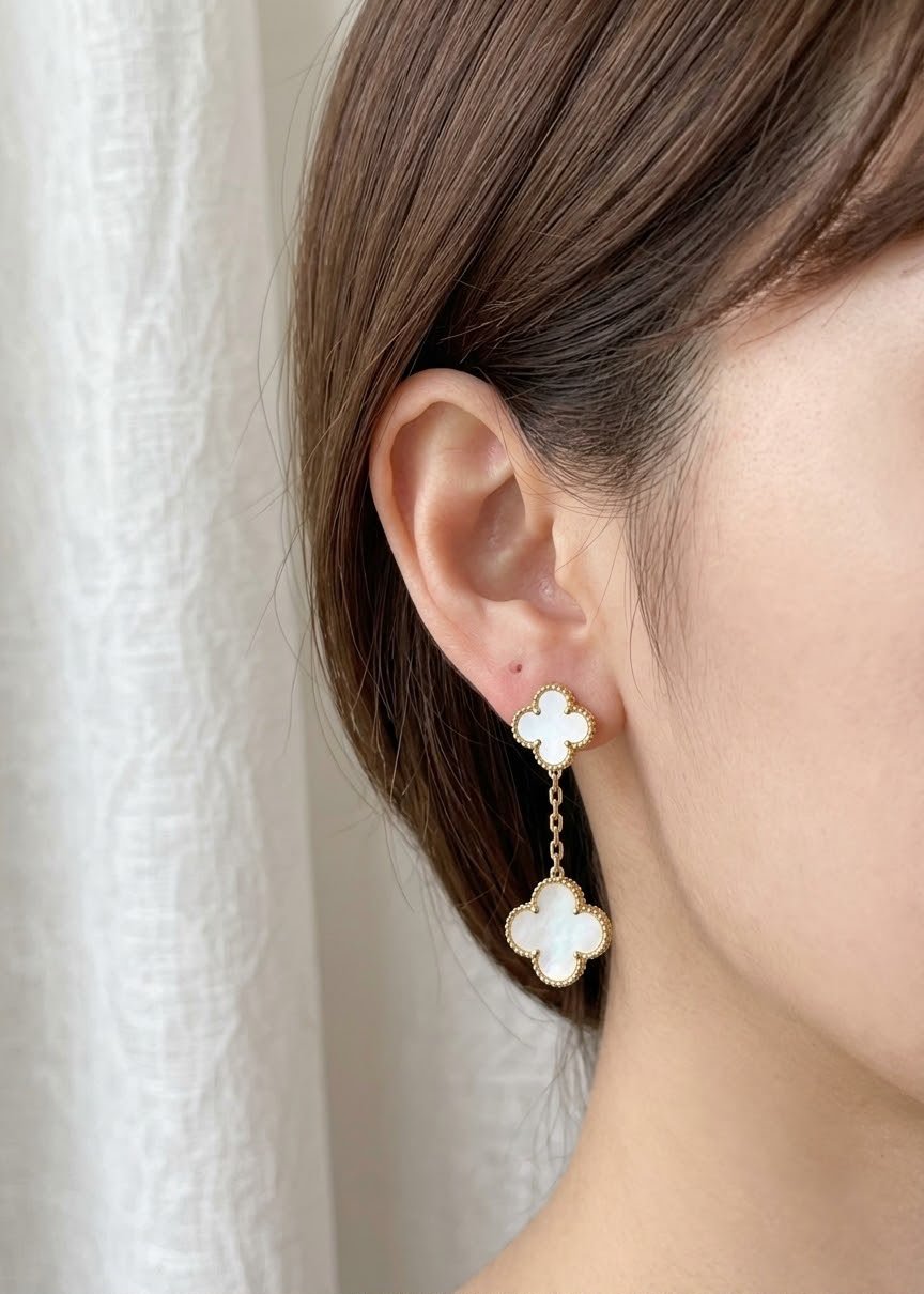 WhatsApp Image 2026-09-10 at 4.30.44 AM VanCleef & Arpels Magic Alhambra earrings, 2 motifs 18K yellow gold & white Gold plated - Image 1