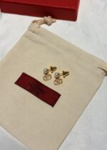 VALENTINO * Full Set * ⁠Necklace, Earrings & Bracelet  * Gold-Finish Metal with Stones & Pearl - Image 3