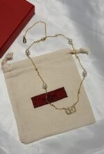 VALENTINO * Full Set * ⁠Necklace, Earrings & Bracelet  * Gold-Finish Metal with Stones & Pearl - Image 5