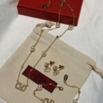 VALENTINO * Full Set * ⁠Necklace, Earrings & Bracelet  * Gold-Finish Metal with Stones & Pearl