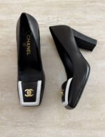 Chanel Square-Toe Turnlock CC Pumps - Image 3