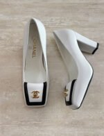 Chanel Square-Toe Turnlock CC Pumps - Image 5