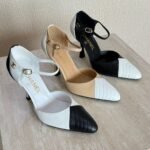 Chanel Chevron Stitched Two-Tone Mary Jane Pumps