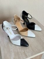 Chanel Chevron Stitched Two-Tone Mary Jane Pumps