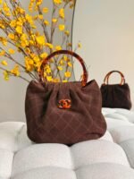 Chanel Mini Pouch In Suede and Tortoise-Shell Effect Plexi - Image 2