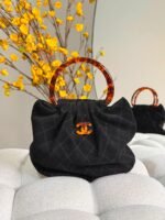 Chanel Mini Pouch In Suede and Tortoise-Shell Effect Plexi - Image 4