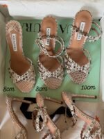 Aquazzura Love Struck Crystal-Embellished Scalloped Sandals