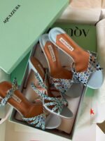 Aquazzura Love Struck Crystal-Embellished Scalloped Sandals