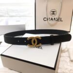 Chanel leather Belt with CC logo