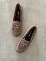 Chanel Suede Kidskin and Shearling Loafers - Image 2