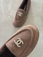 Chanel Suede Kidskin and Shearling Loafers - Image 4