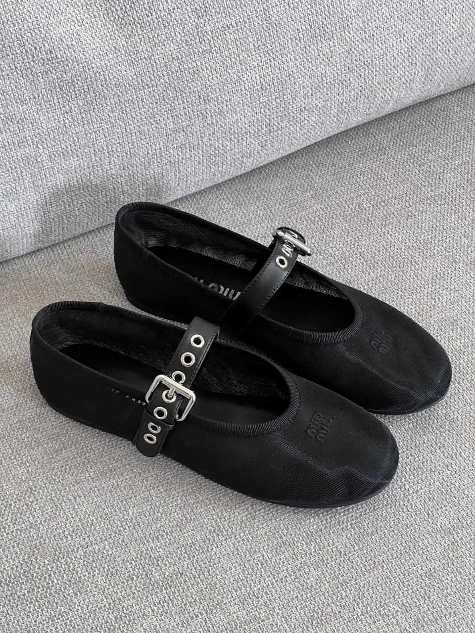WhatsApp Image 2026-09-14 at 17.28.53 (1) Miu Miu Mesh Fabric Ballerinas - Image 1
