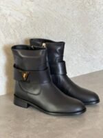 Louis Vuitton Midtown Flat Ankle Boots in Black Calf leather