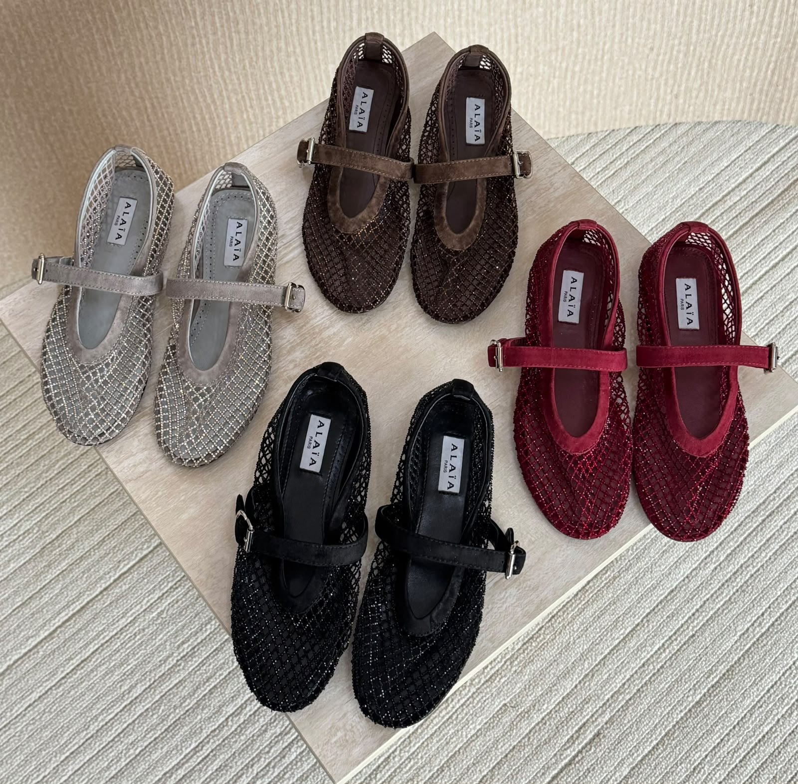 WhatsApp Image 2026-09-14 at 3.13.12 AM (2) Alaia Fishnet Mary Jane Flats - Image 1