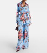 Dolce & Gabbana Flower Bouquet-Print Silk Set