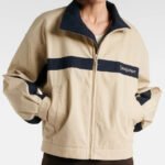 Saint Laurent Stand-Collar Jacket in Cotton Canvas