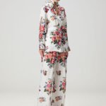 Dolce & Gabbana Flower Bouquet-Print Silk Set