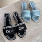 Dior Embroidered Block-Heel Mules